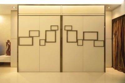Yeo's Residence - Wall Feature with Photo Frames-cum-Storage compartments